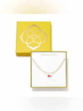 Kendra Scott Aria Inline Multi Strand Necklace - Gold/Pink Illusion NWT